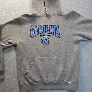 University North Carolina Tar Heels Hoodie Mens Medium Gray Embroidered College